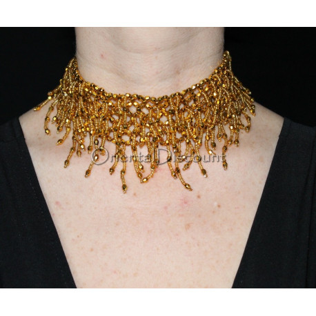 Collier élastique doré
