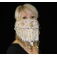 Voile de visage de danse orientale blanc