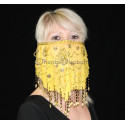 Voile de visage de danse orientale jaune