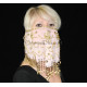 Voile de visage de danse orientale rose clair
