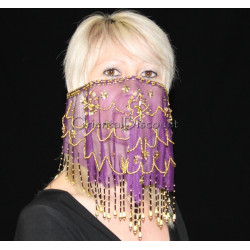 Voile de visage de danse orientale violet