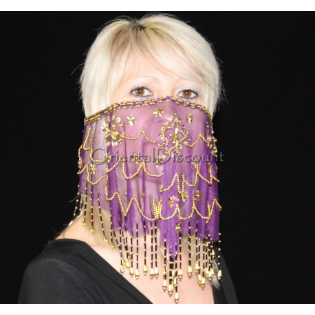 Voile de visage de danse orientale violet