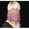 Voile de visage de danse orientale violet