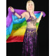 Voile de danse orientale en soie rainbow