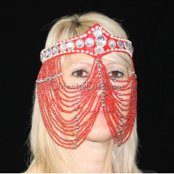 Masque de danse orientale rouge