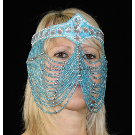 Masque de danse orientale turquoise