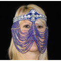 Masque de danse orientale bleu roy