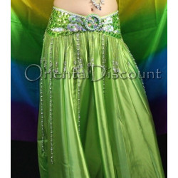 Ceinture de danse orientale satin orientale vert anis