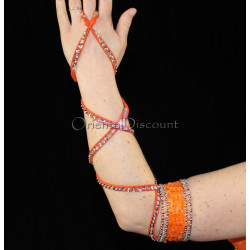 Lacet de bras de danse orientale orange