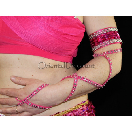 Lacet de bras de danse orientale fuschia