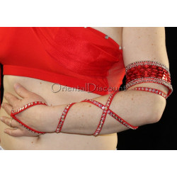 Lacet de bras de danse orientale rouge