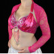 Boléro de danse orientale dentelle fuschia