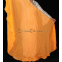 Voile demi lune de danse orientale orange doré