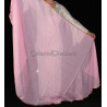 Voile demi lune de danse orientale rose clair doré