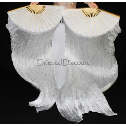 Eventail de danse orientale blanc