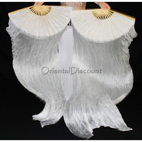 Eventail de danse orientale blanc