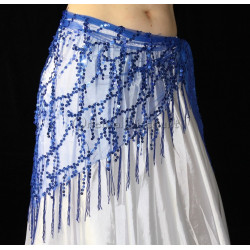 ceinture de danse orientale bleu roy