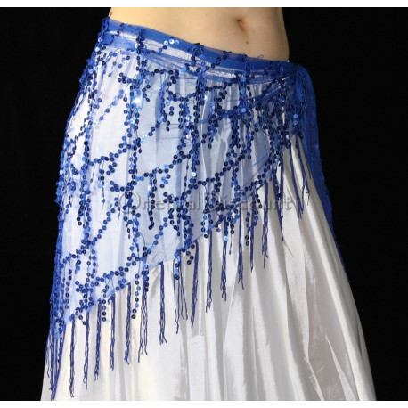 ceinture de danse orientale bleu roy