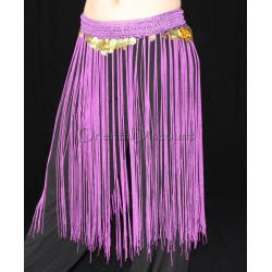 Ceinture de danse orientale à fils et sequins violet