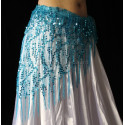 Ceinture de danse orientale filet turquoise