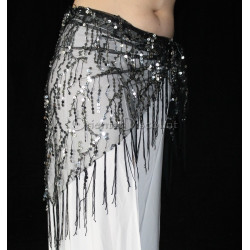ceinture de danse orientale noir argent