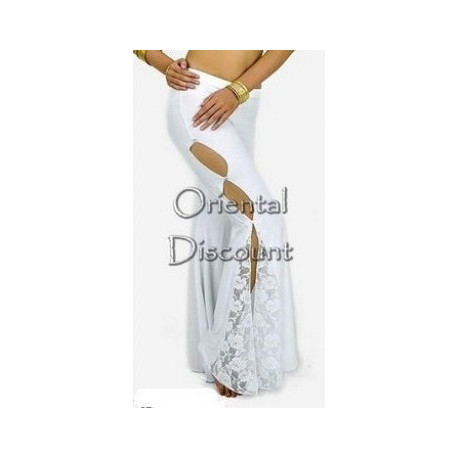 Pantalon de cours de danse orientale blanc