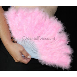 Eventail plume rose clair