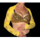 Boléro de danse orientale dentelle jaune