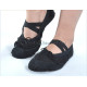 chaussons de danse orientale noir en tissu avec élastique croisé
