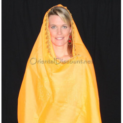 Voile rectangulaire de danse orientale orange