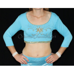Choli de danse orientale turquoise