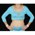 Choli de danse orientale turquoise