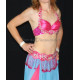 Ensemble de danse orientale bleu et fuschia