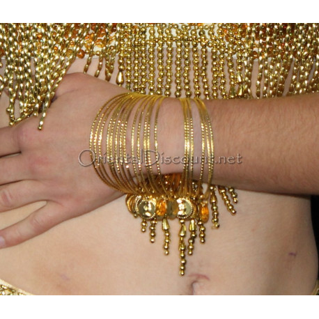 Lot de bracelets à sequins dorés