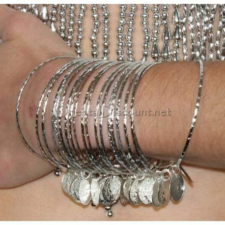 Lot de bracelets à sequins argentés