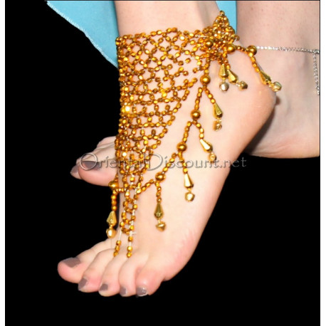 Bijou de pied de danse orientale doré