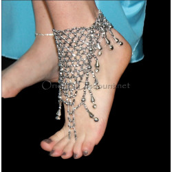 Bijou de pied de danse orientale argenté