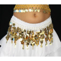 Ceinture enfant de danse orientale paillettes blanc