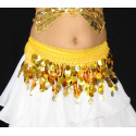 Ceinture enfant de danse orientale paillettes jaune