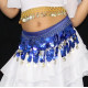 Ceinture enfant de danse orientale paillettes bleu roy
