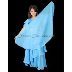 Voile demi lune enfant de danse orientale turquoise