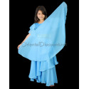 Voile demi lune enfant de danse orientale turquoise