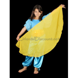 Voile demi lune enfant de danse orientale jaune