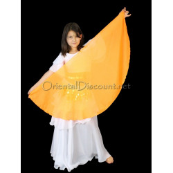Voile demi lune enfant de danse orientale orange