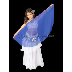 Voile demi lune enfant de danse orientale bleu roy