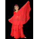Voile demi lune enfant de danse orientale rouge