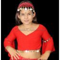Top de danse orientale enfant 8/12 ans rouge