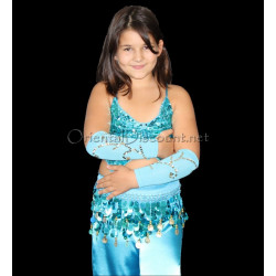Manchons enfant de danse orientale turquoise