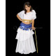 Ceinture enfant de danse orientale paillettes bleu roy