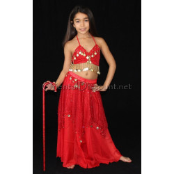 Canne de danse orientale enfant rouge